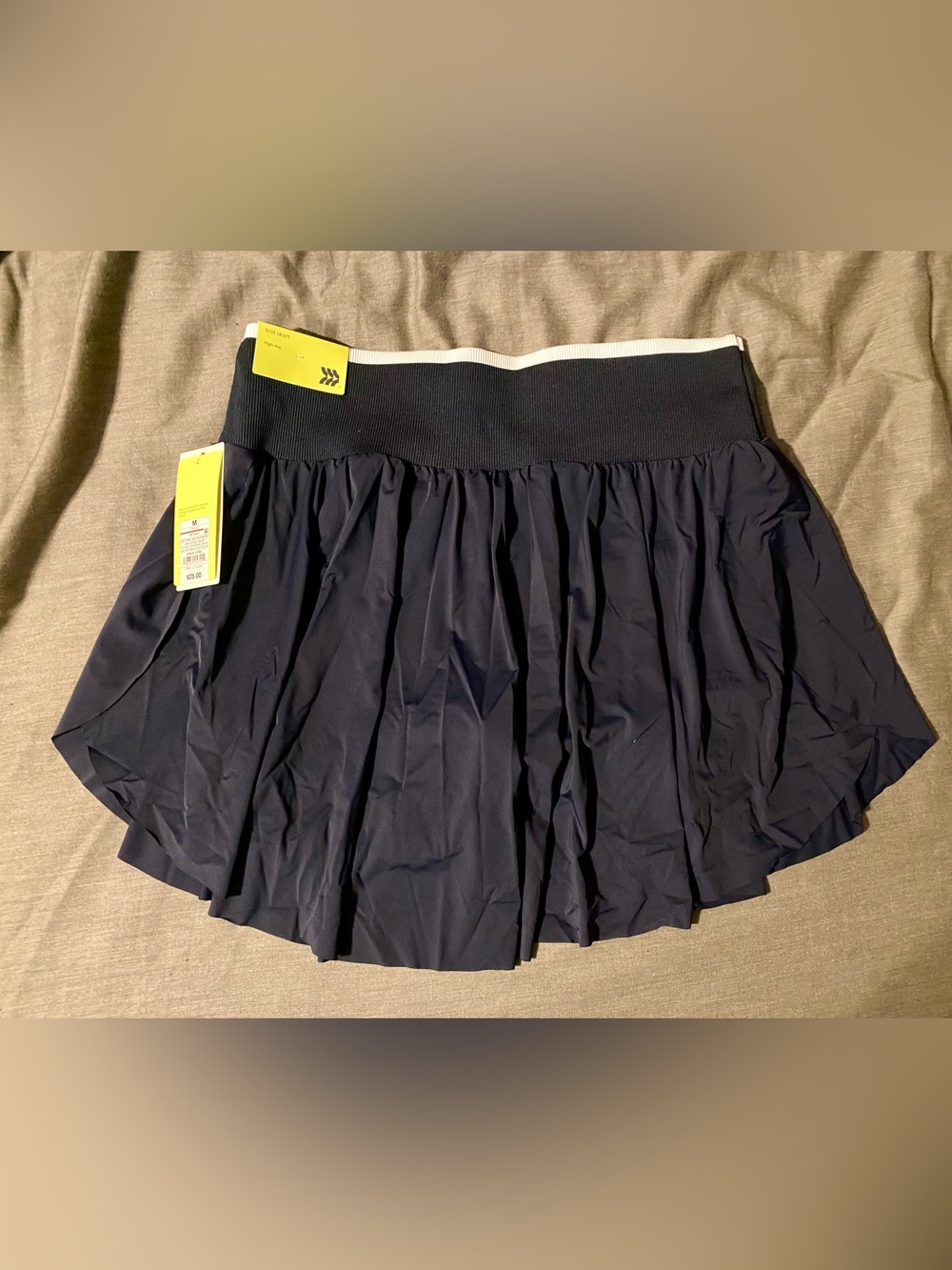 all in motion Navy Circle Skater Skirt with Contrast Waistband